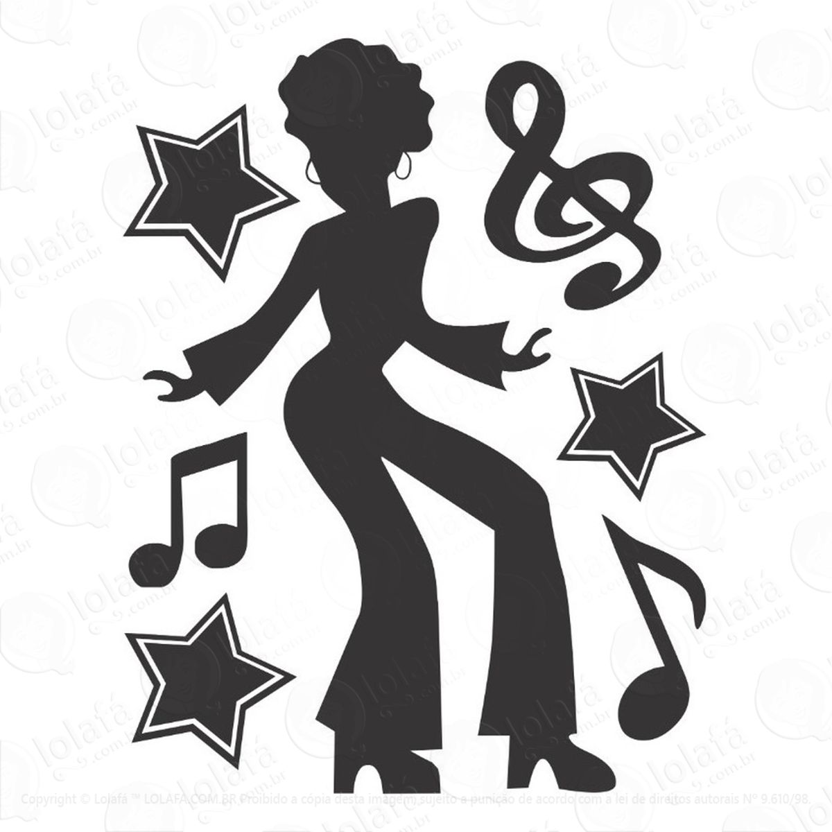 Adesivo Vinil Dançarina Disco Mod:6304
