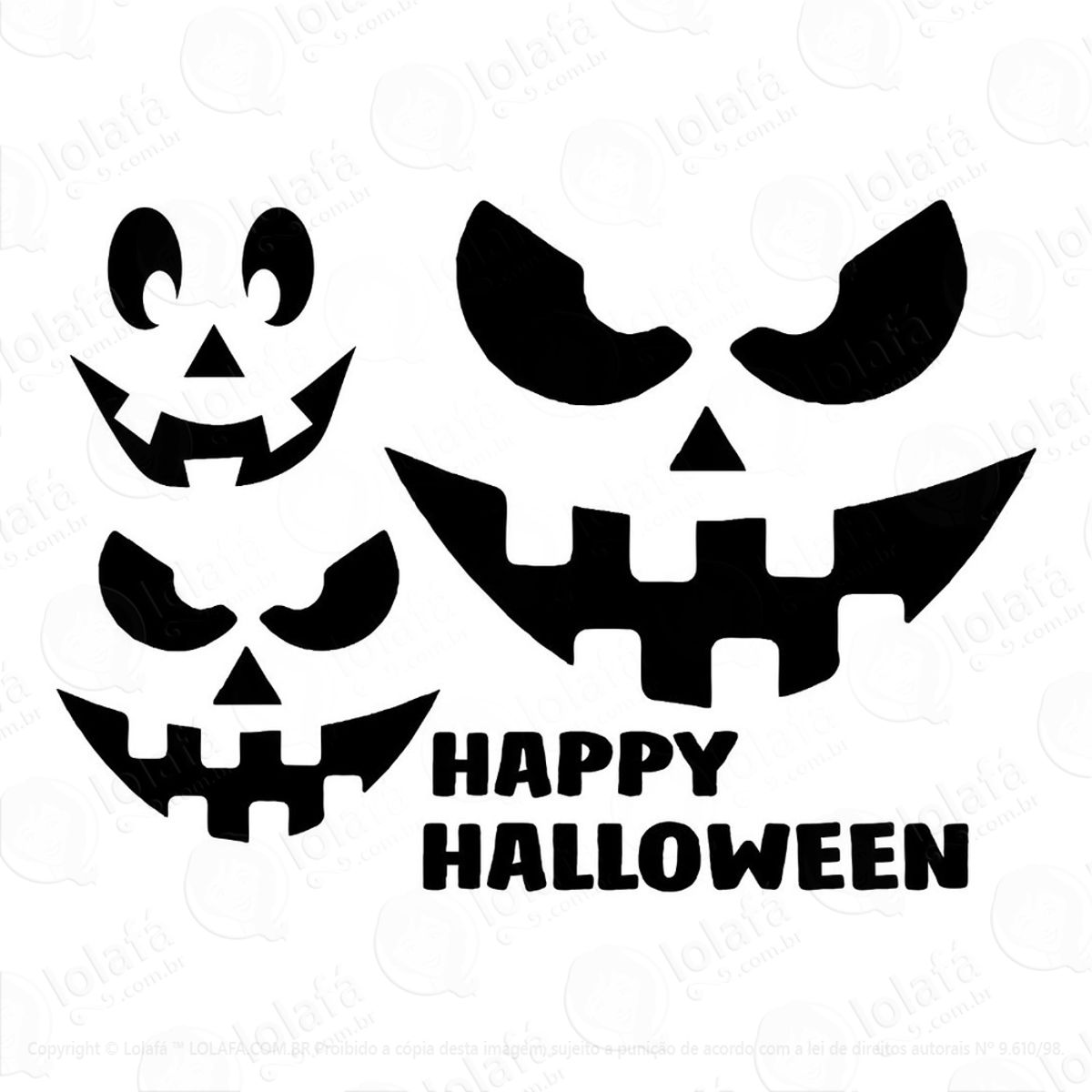 Adesivo Vinil P/ Balão Sorriso Halloween Mod:6404