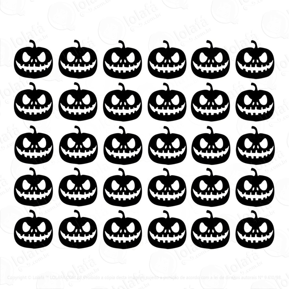 Kit Adesivo Decorativo 30 Aboboras Halloween Dia Das Bruxas Mod:6465