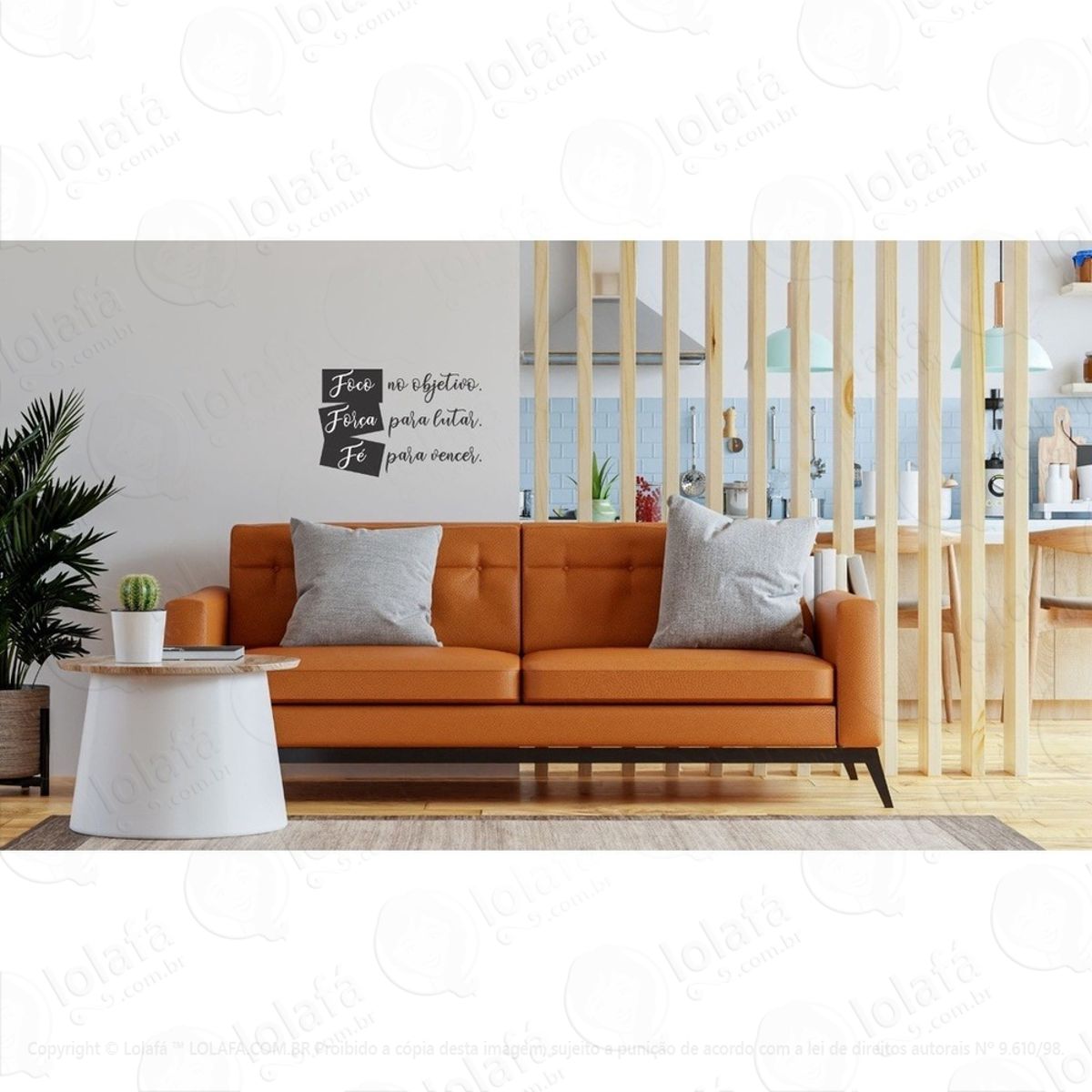 Adesivo Decorativo De Parede Frase Foco Força E Fé Mod:6601