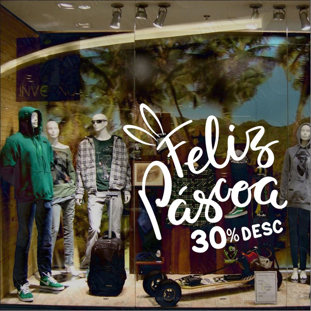 Adesivo Vitrine De Páscoa 30% Desconto Mod:8