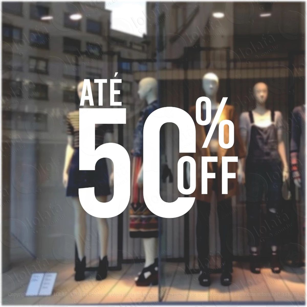 adesivo de vitrine promoção 50% mod:49