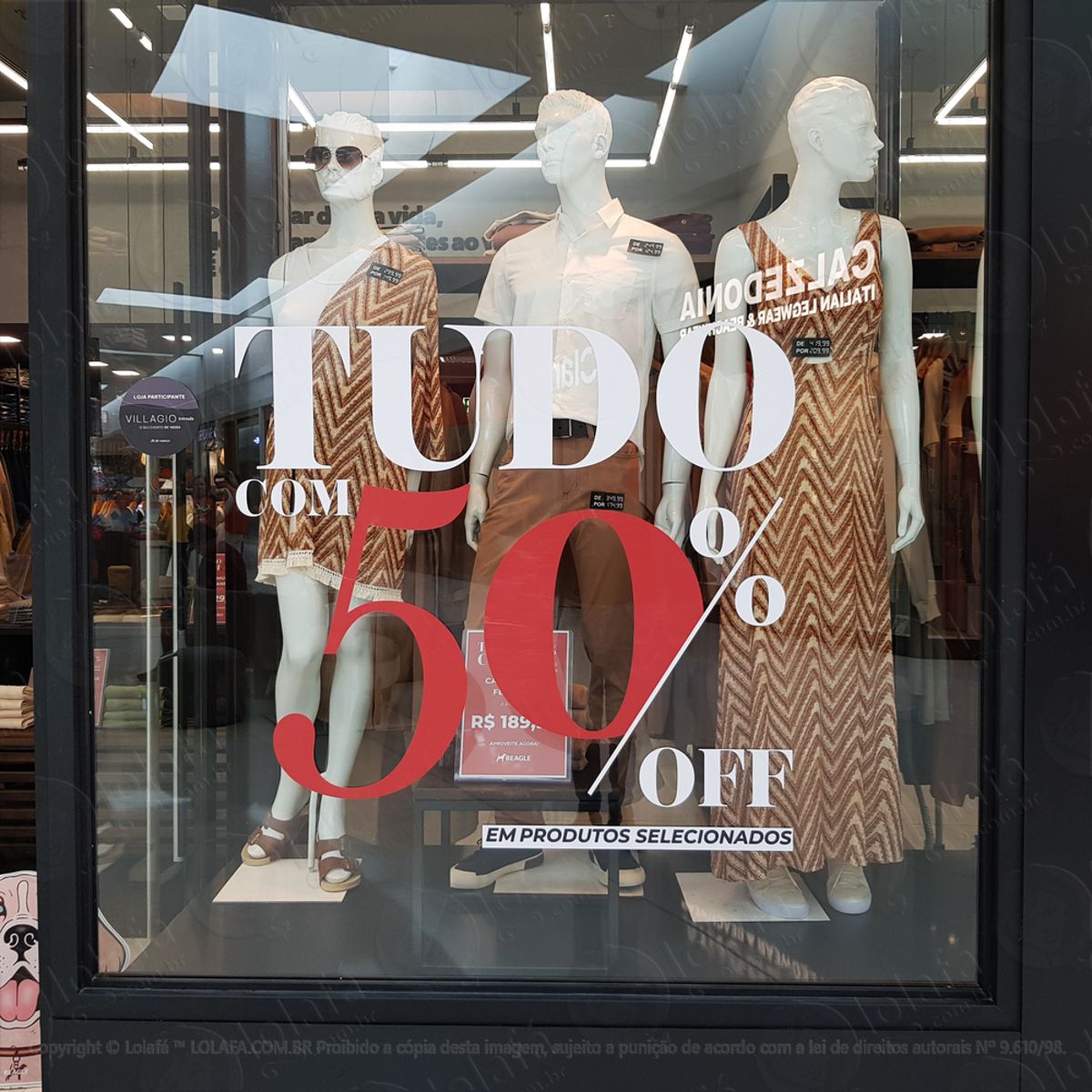 adesivo para vitrine tudo 50% produtos selecionados mod:75
