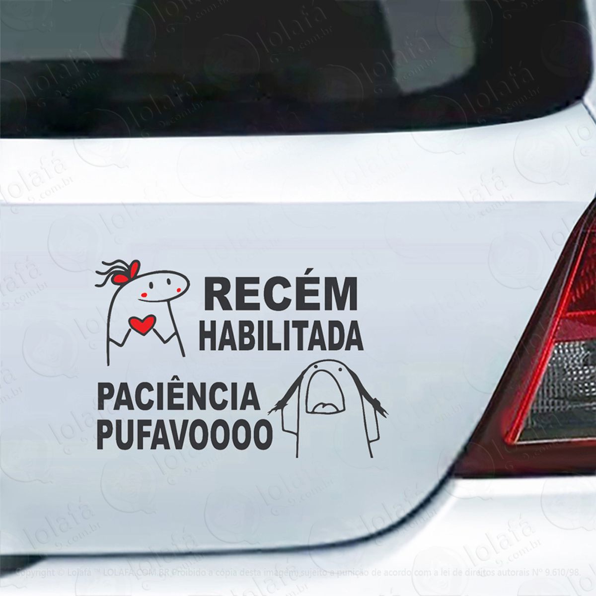 Adesivo De Carro Recém Habilitada Paciência Pufavoo Flork Mod:81