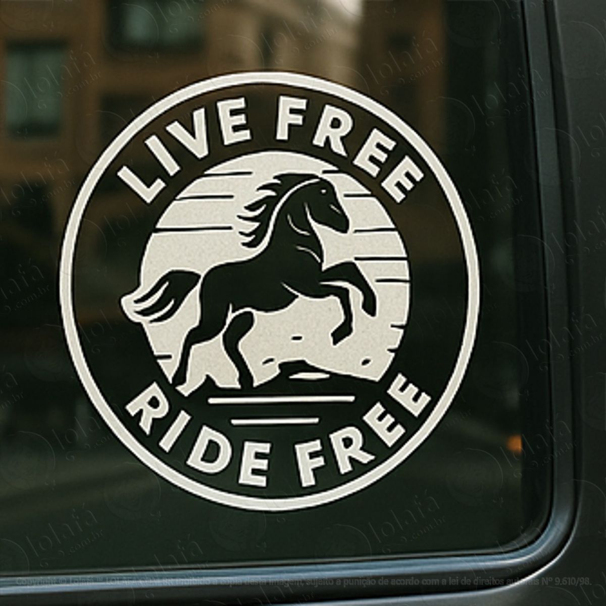Cavalo Live Free Ride Free Adesivos Para Carro Mod:175