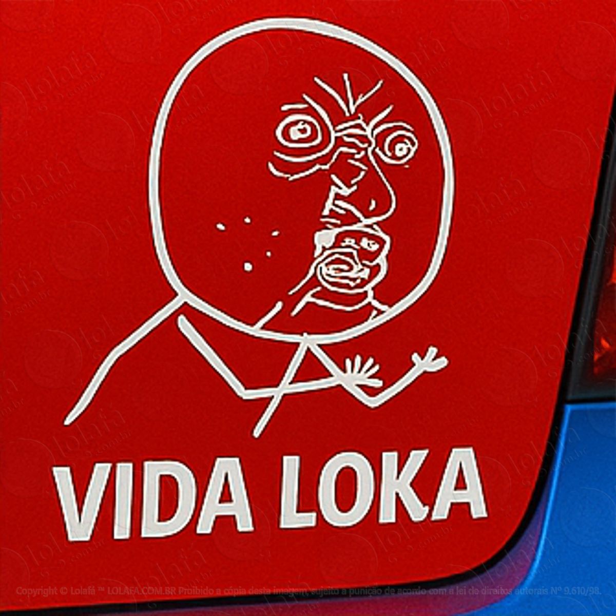 Troll Face Meme Vida Loka Adesivos Para Carro Mod:187