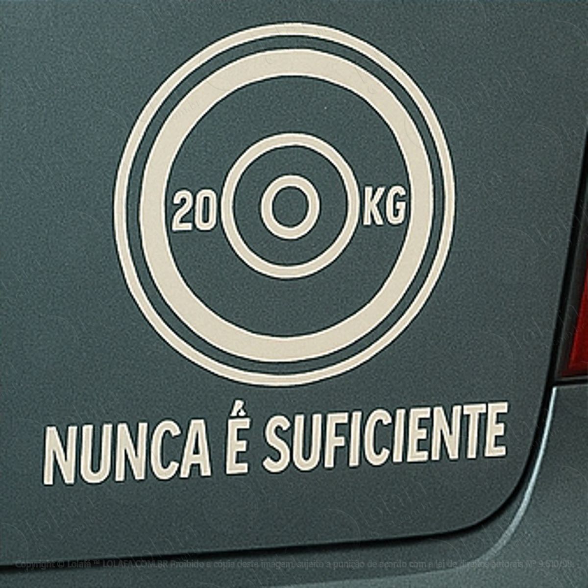 20Kg Nunca é Suficiente Academia Treino Musculação Adesivos Para Carro Mod:317