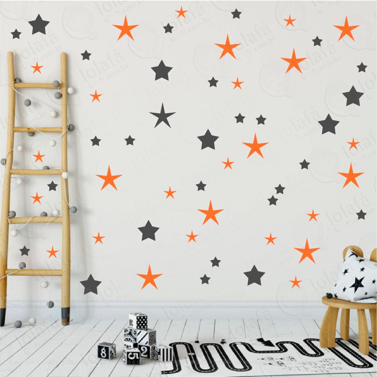 Adesivos Estrelas 90 Peças Adesivos para Quarto de Bebê Infantil Mod:15