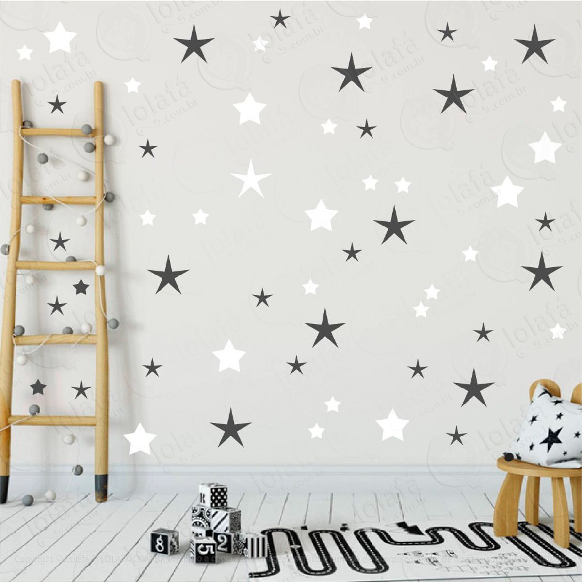 Adesivos Estrelas 90 Peças Adesivos para Quarto de Bebê Infantil Mod:16