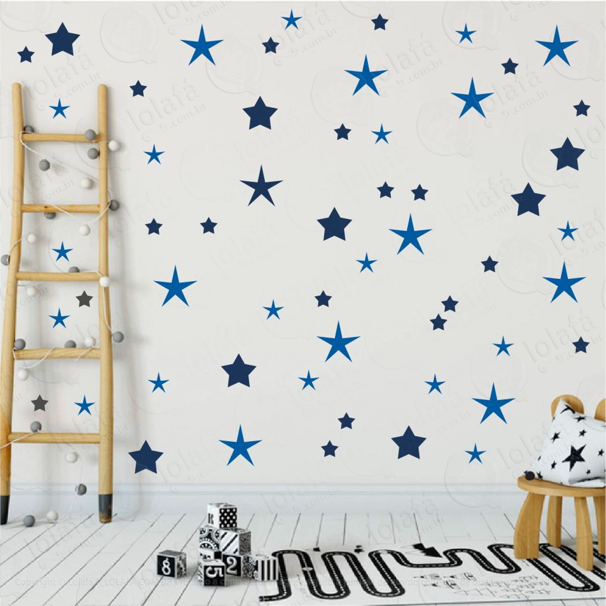 Adesivos Estrelas 90 Peças Adesivos para Quarto de Bebê Infantil Mod:17
