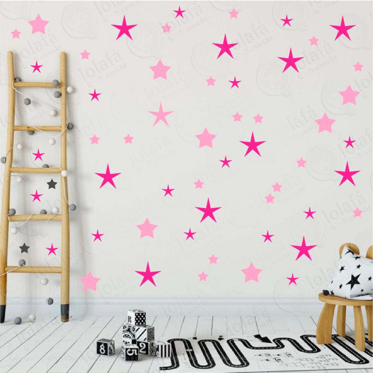 Adesivos Estrelas 90 Peças Adesivos para Quarto de Bebê Infantil Mod:18