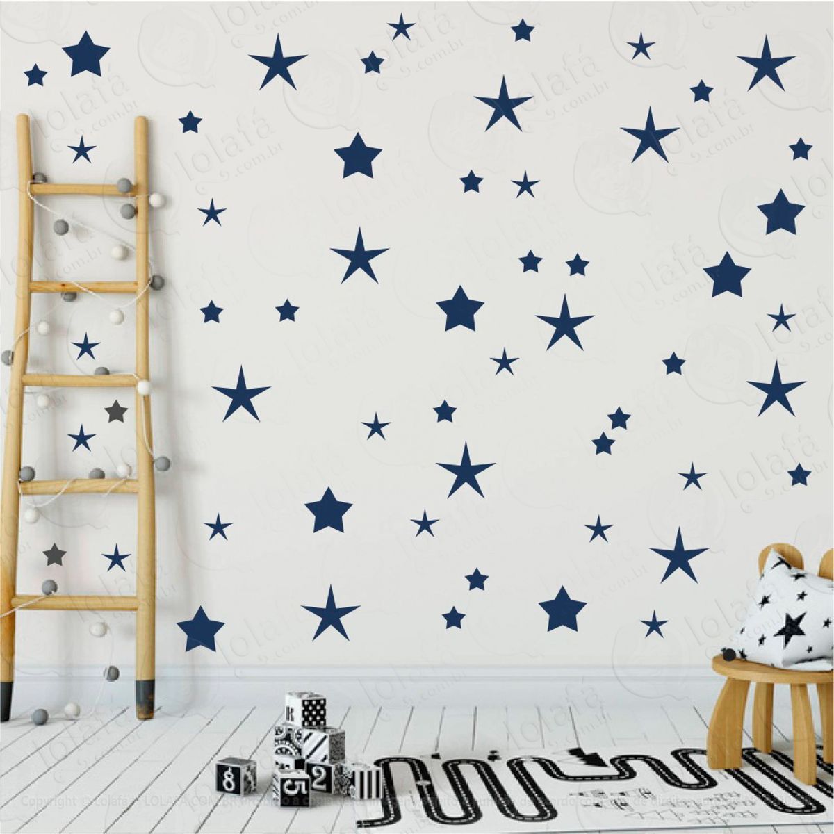 Adesivos Estrelas 90 Peças Adesivos para Quarto de Bebê Infantil Mod:20