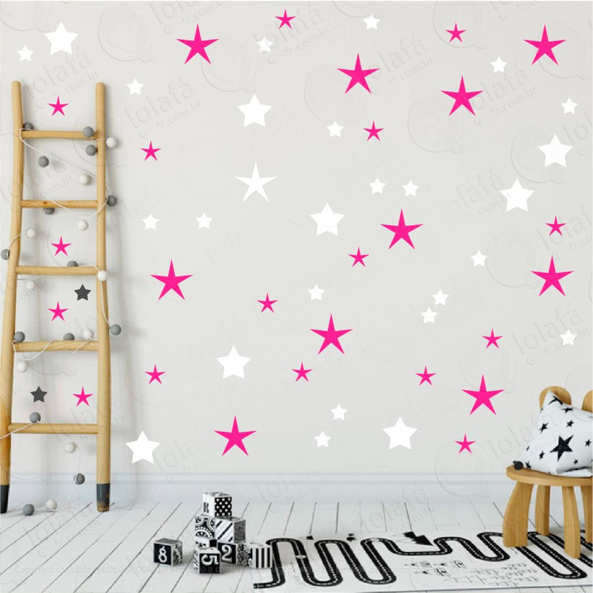 Adesivos Estrelas 90 Peças Adesivos para Quarto de Bebê Infantil Mod:21