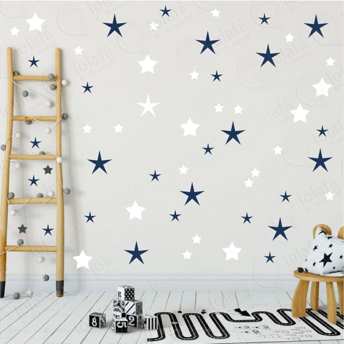 Adesivos Estrelas 90 Peças Adesivos para Quarto de Bebê Infantil Mod:22