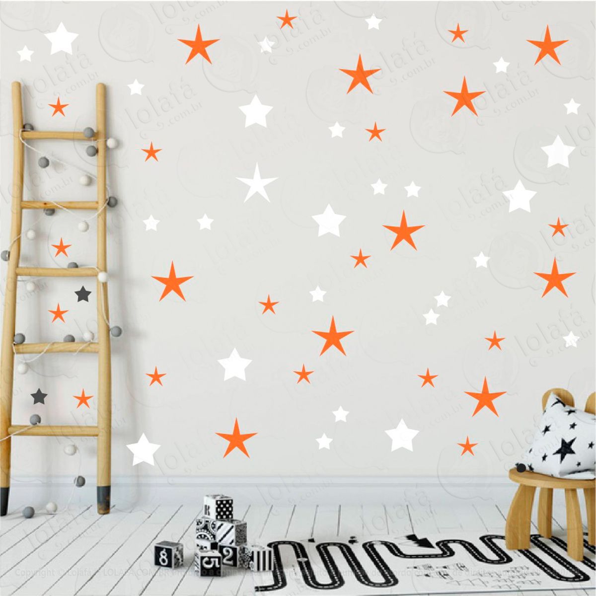 Adesivos Estrelas 90 Peças Adesivos para Quarto de Bebê Infantil Mod:23
