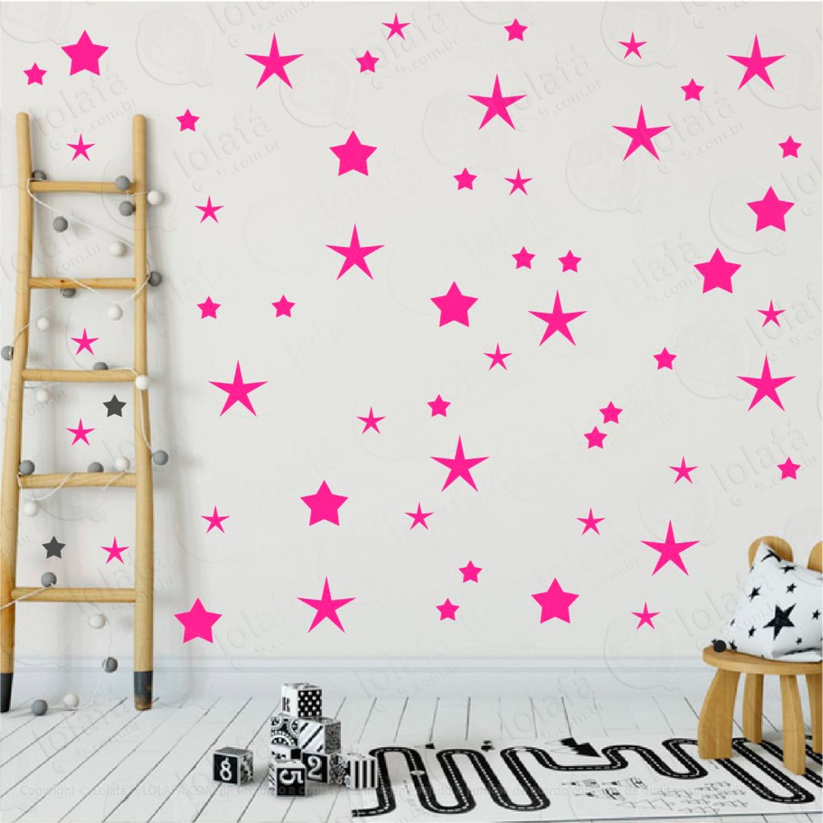 Adesivos Estrelas 90 Peças Adesivos para Quarto de Bebê Infantil Mod:24