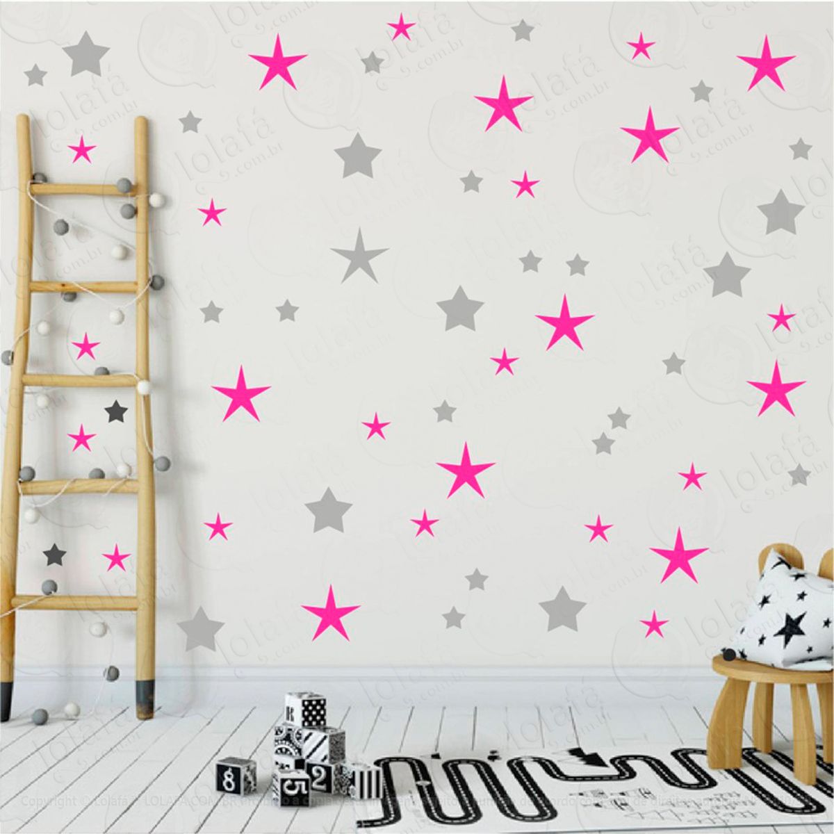 Adesivos Estrelas 90 Peças Adesivos para Quarto de Bebê Infantil Mod:26
