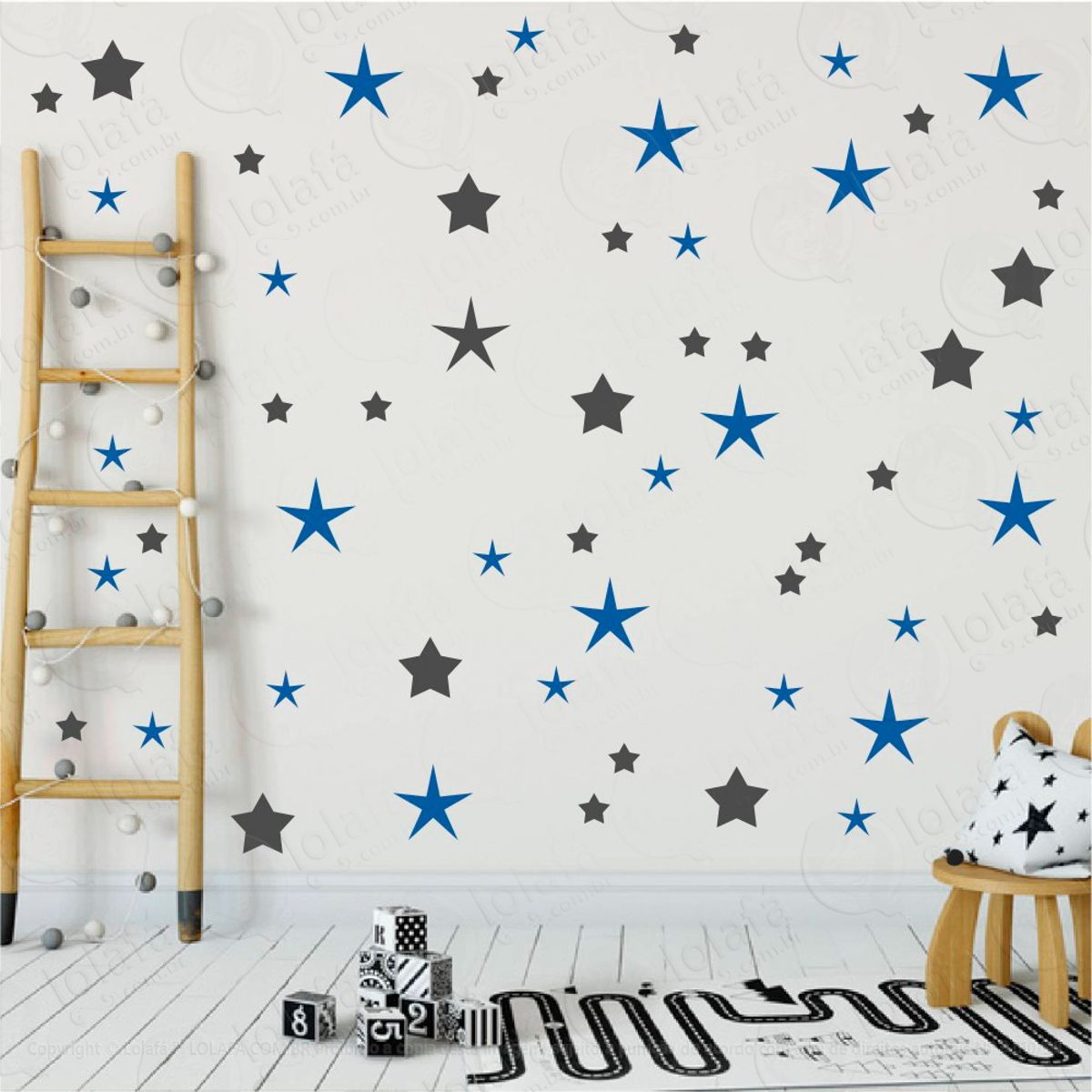 Adesivos Estrelas 90 Peças Adesivos para Quarto de Bebê Infantil Mod:27