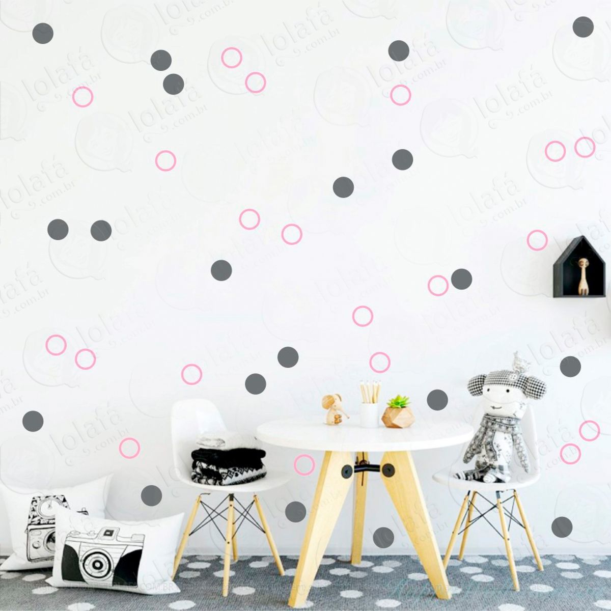 Adesivos Bolinhas 72 Peças Adesivos para Quarto de Bebê Infantil Mod:72