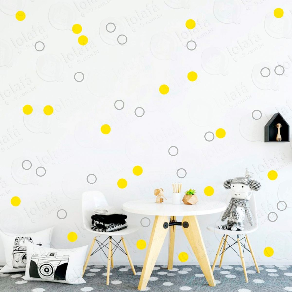 Adesivos Bolinhas 72 Peças Adesivos para Quarto de Bebê Infantil Mod:76