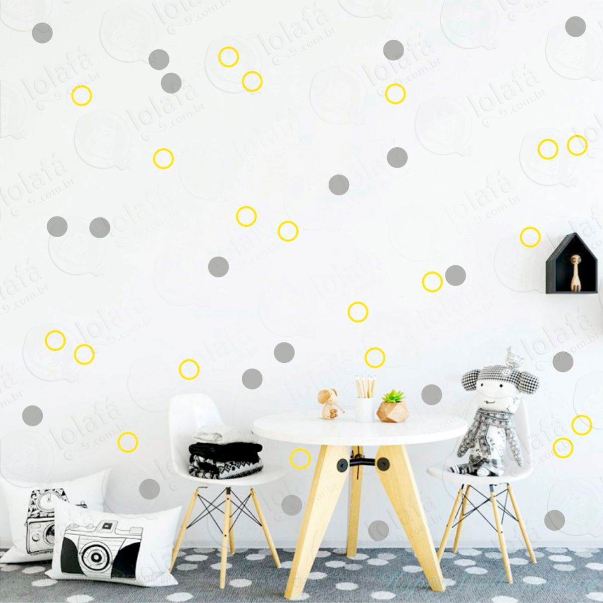 Adesivos Bolinhas 72 Peças Adesivos para Quarto de Bebê Infantil Mod:77