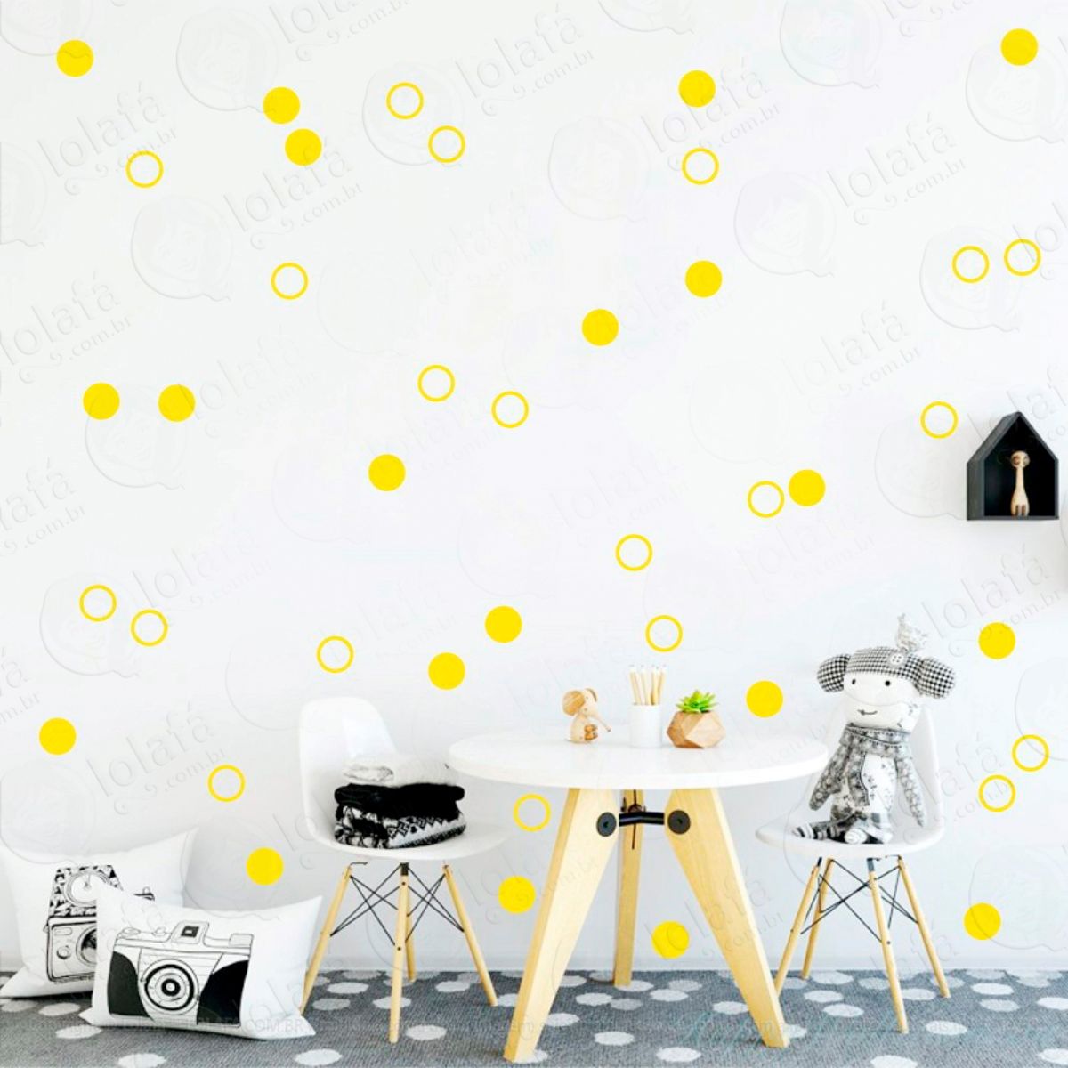 Adesivos Bolinhas 72 Peças Adesivos para Quarto de Bebê Infantil Mod:78