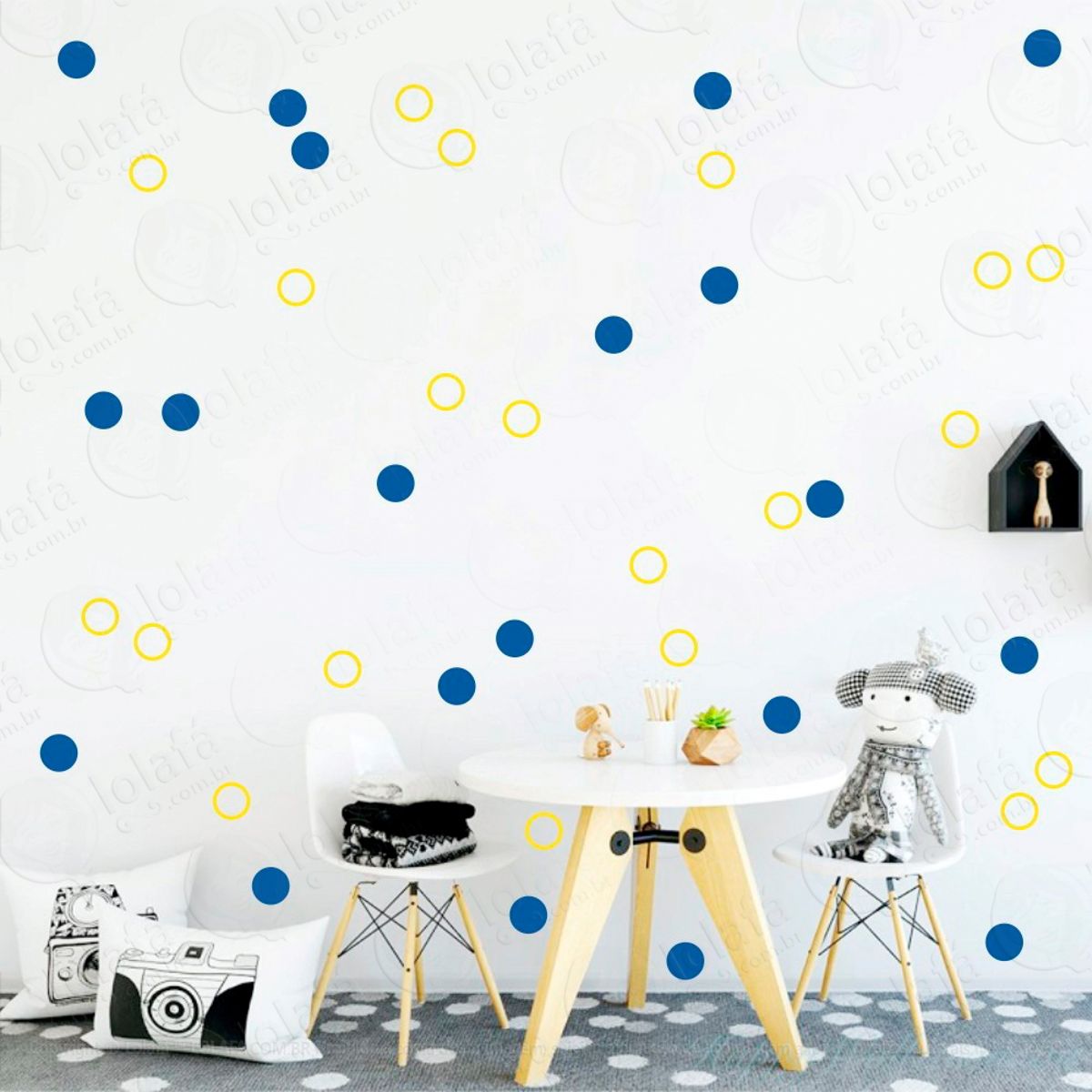 Adesivos Bolinhas 72 Peças Adesivos para Quarto de Bebê Infantil Mod:80