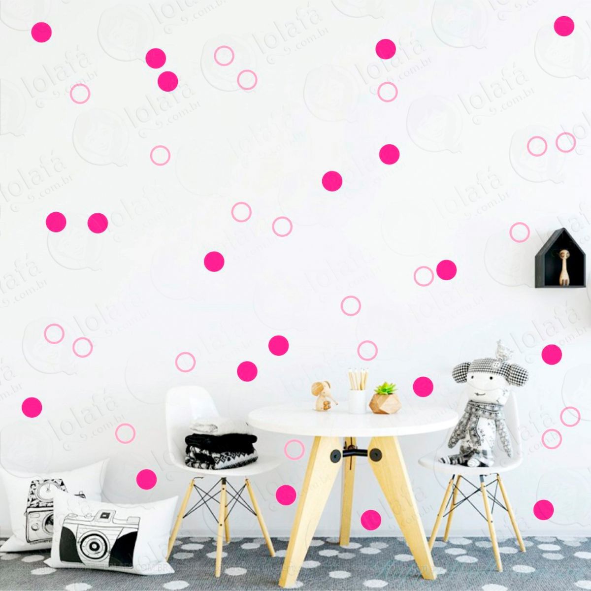 Adesivos Bolinhas 72 Peças Adesivos para Quarto de Bebê Infantil Mod:81