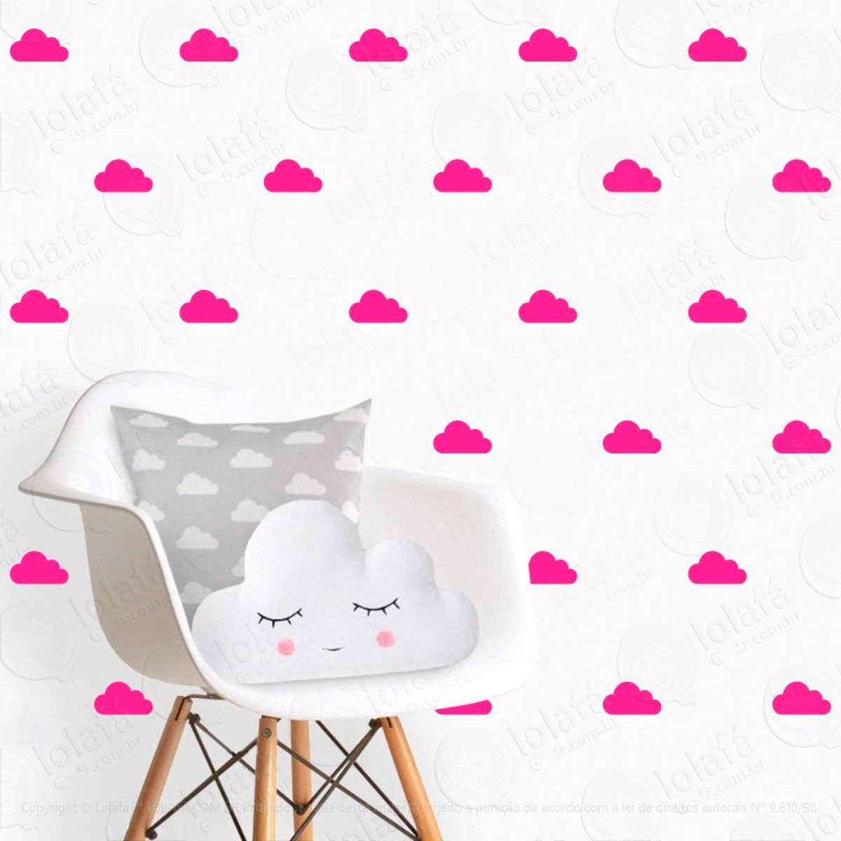 Adesivos Nuvens 56 Peças Adesivos para Quarto de Bebê Infantil Mod:83