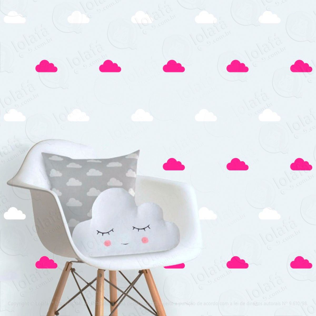 Adesivos Nuvens 56 Peças Adesivos para Quarto de Bebê Infantil Mod:85
