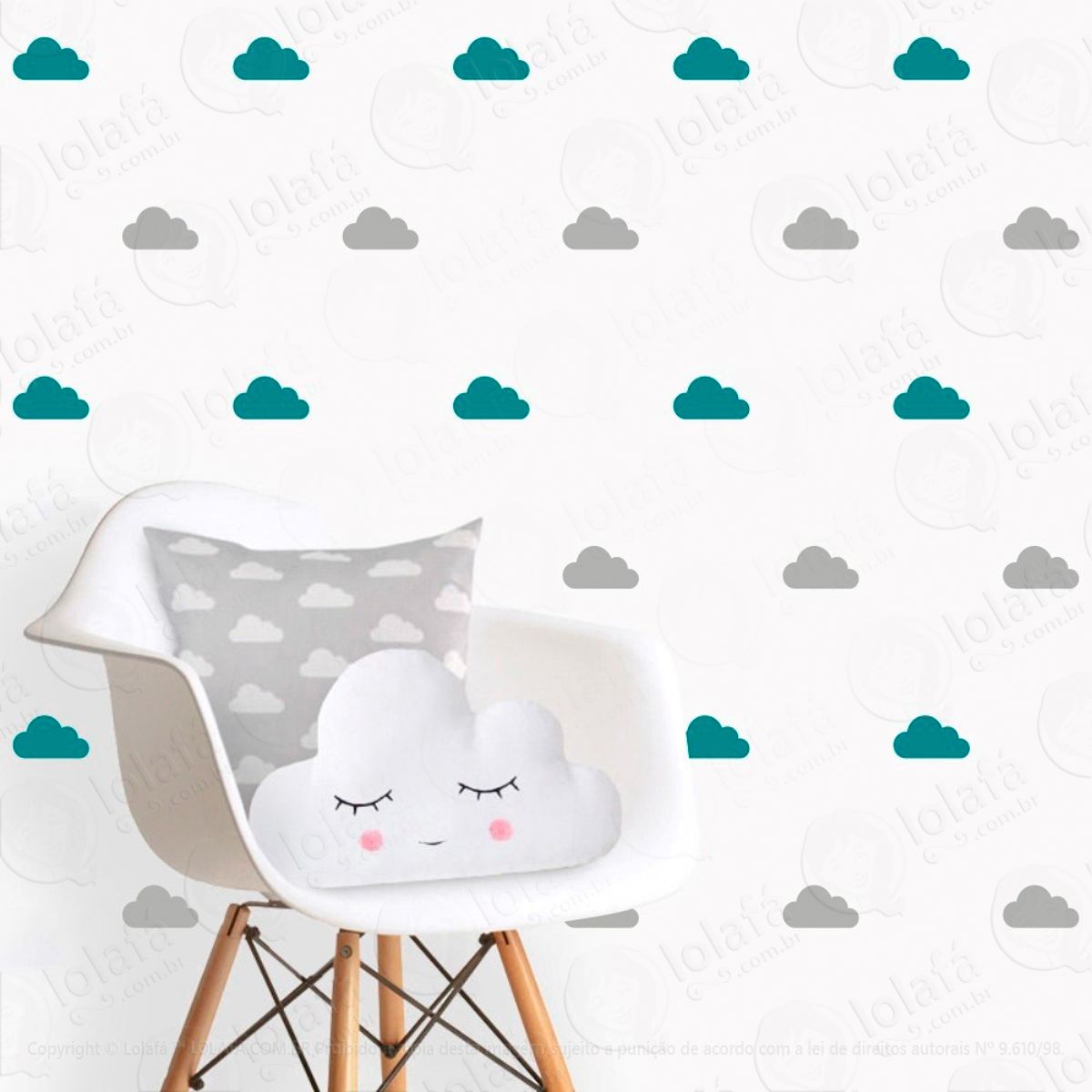 Adesivos Nuvens 56 Peças Adesivos para Quarto de Bebê Infantil Mod:86