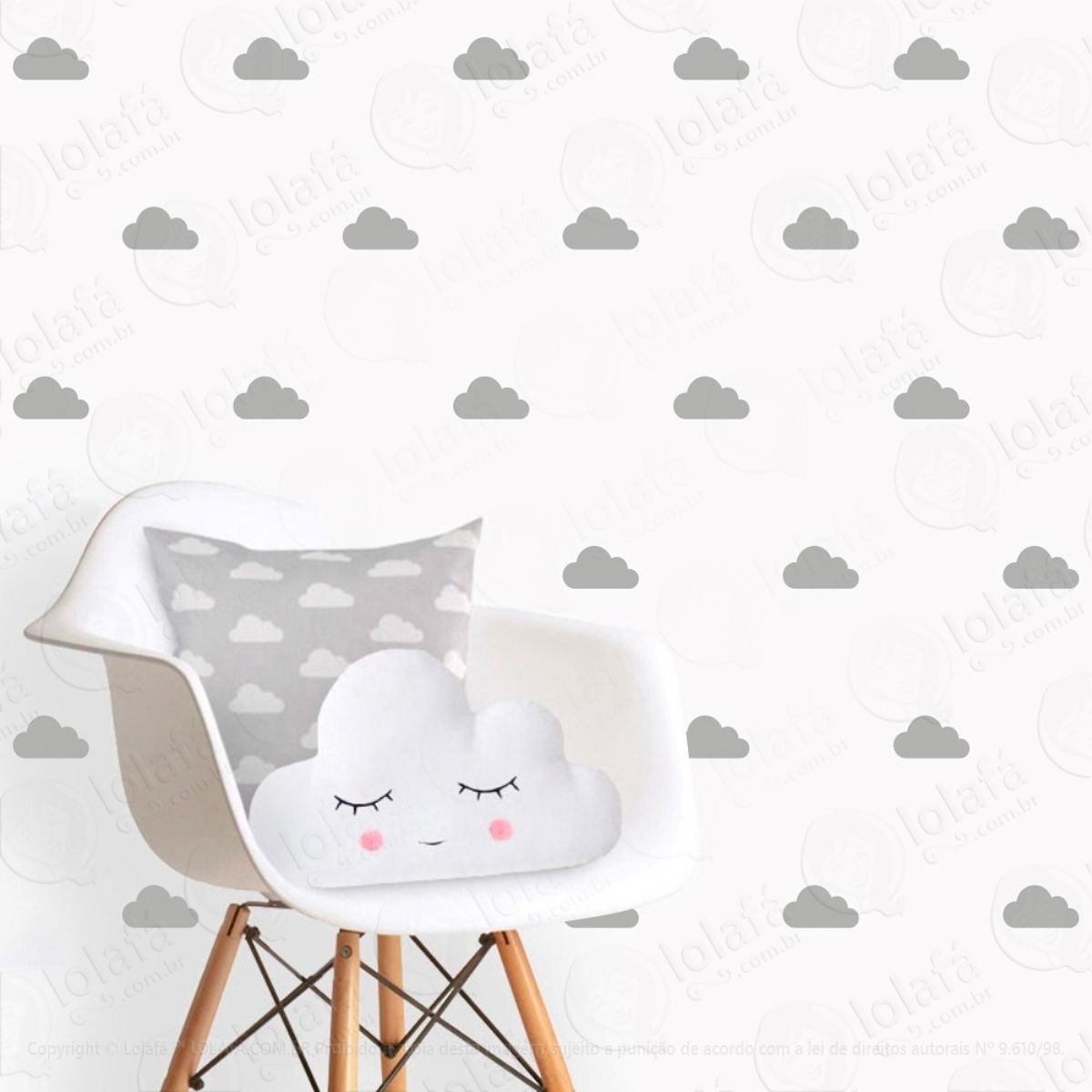 Adesivos Nuvens 56 Peças Adesivos para Quarto de Bebê Infantil Mod:87