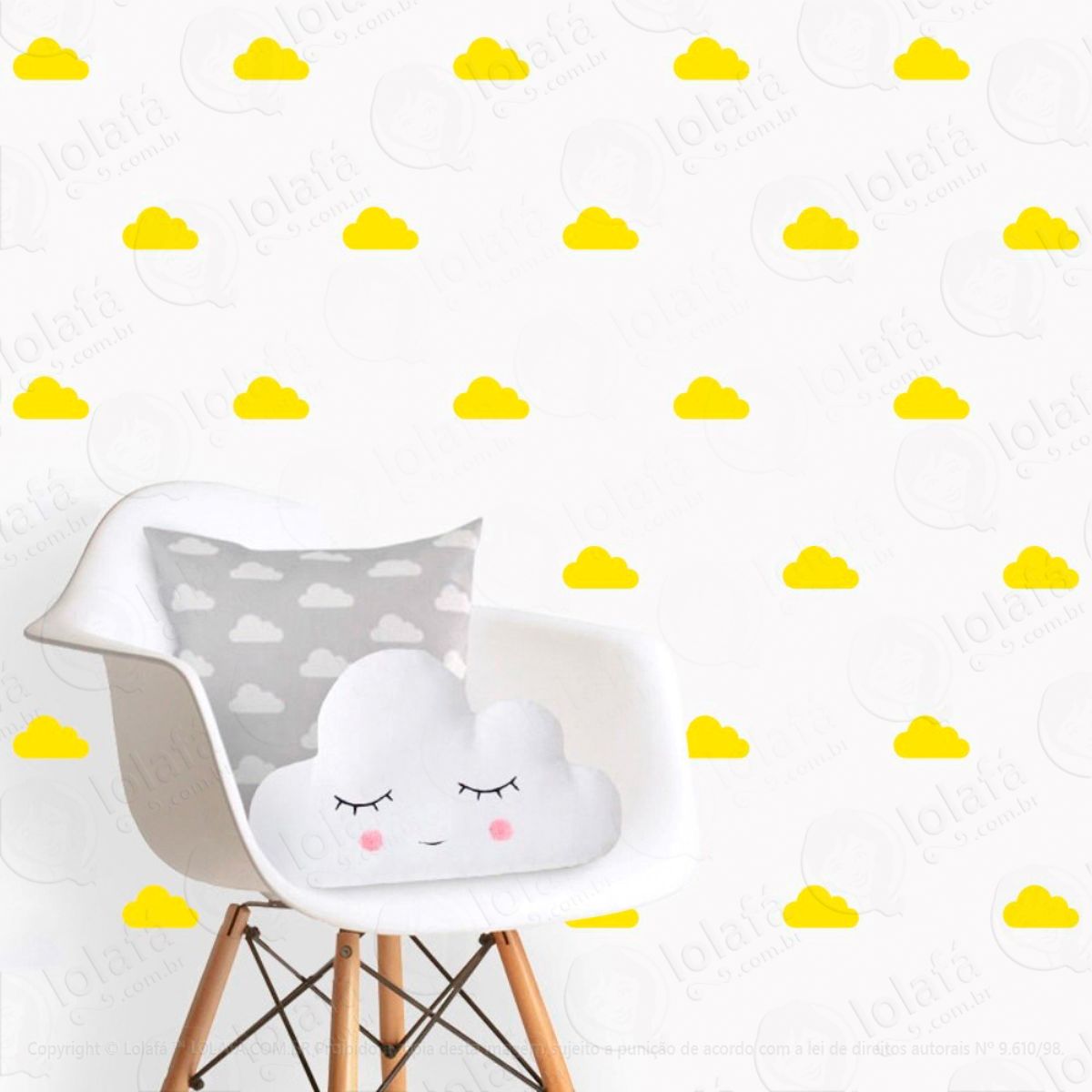 Adesivos Nuvens 56 Peças Adesivos para Quarto de Bebê Infantil Mod:88