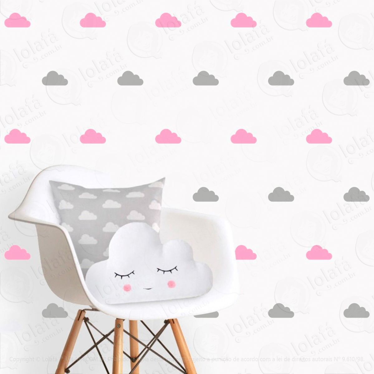 Adesivos Nuvens 56 Peças Adesivos para Quarto de Bebê Infantil Mod:90