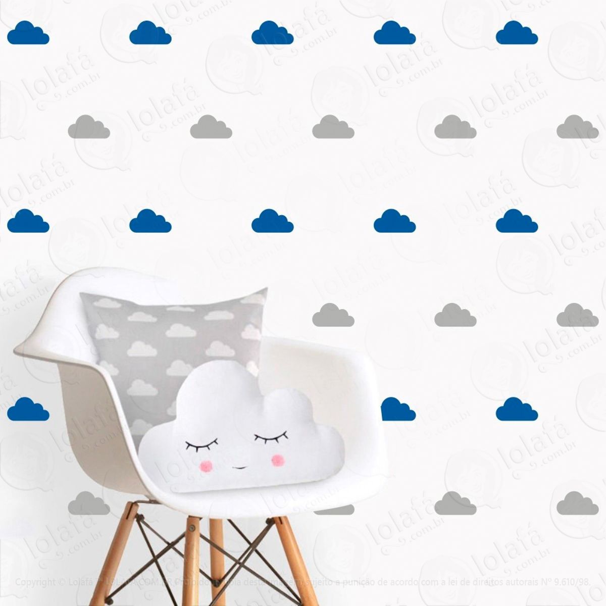 Adesivos Nuvens 56 Peças Adesivos para Quarto de Bebê Infantil Mod:91