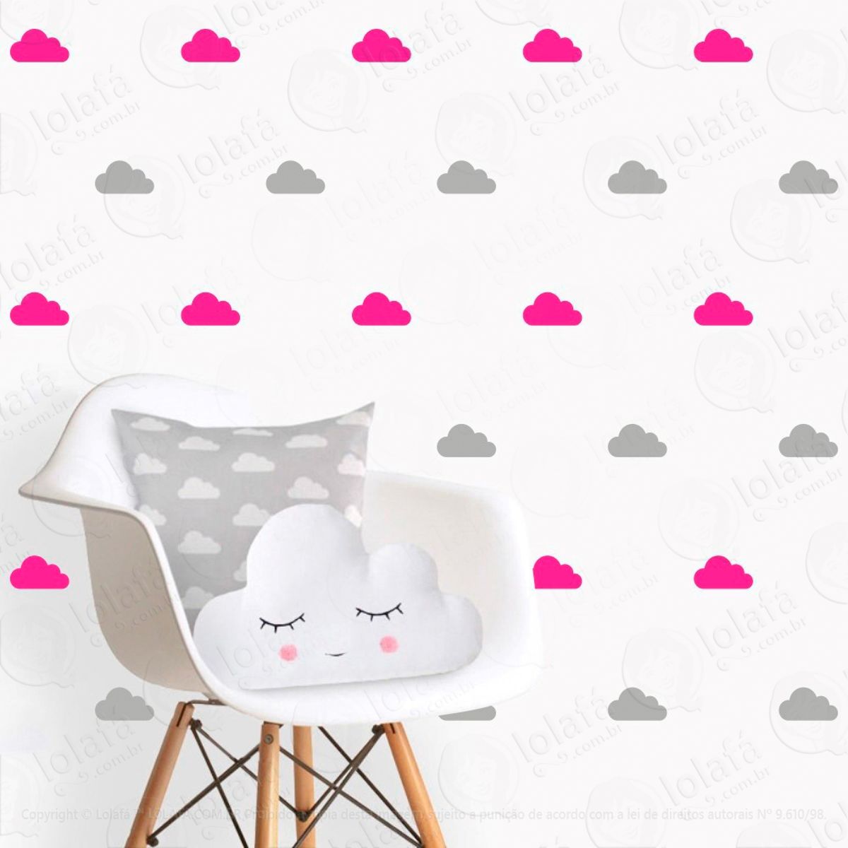 Adesivos Nuvens 56 Peças Adesivos para Quarto de Bebê Infantil Mod:93