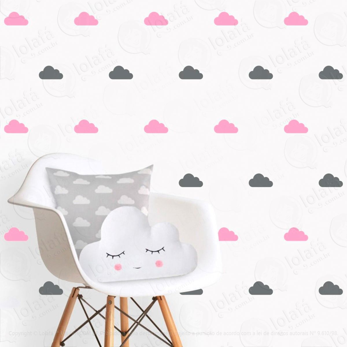 Adesivos Nuvens 56 Peças Adesivos para Quarto de Bebê Infantil Mod:94