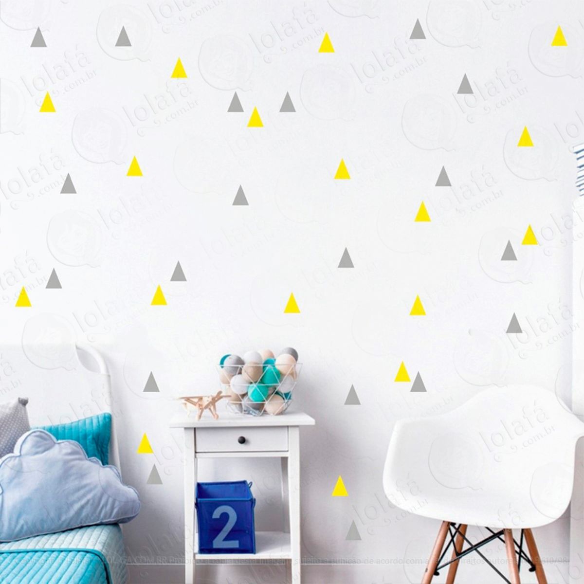 Adesivos Triângulos 160 Peças Adesivos para Quarto de Bebê Infantil Mod:103