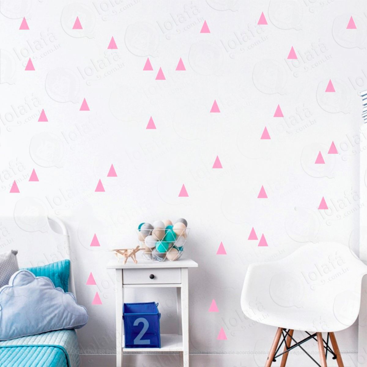 Adesivos Triângulos 160 Peças Adesivos para Quarto de Bebê Infantil Mod:110