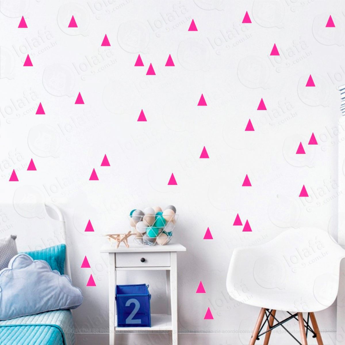 Adesivos Triângulos 160 Peças Adesivos para Quarto de Bebê Infantil Mod:113