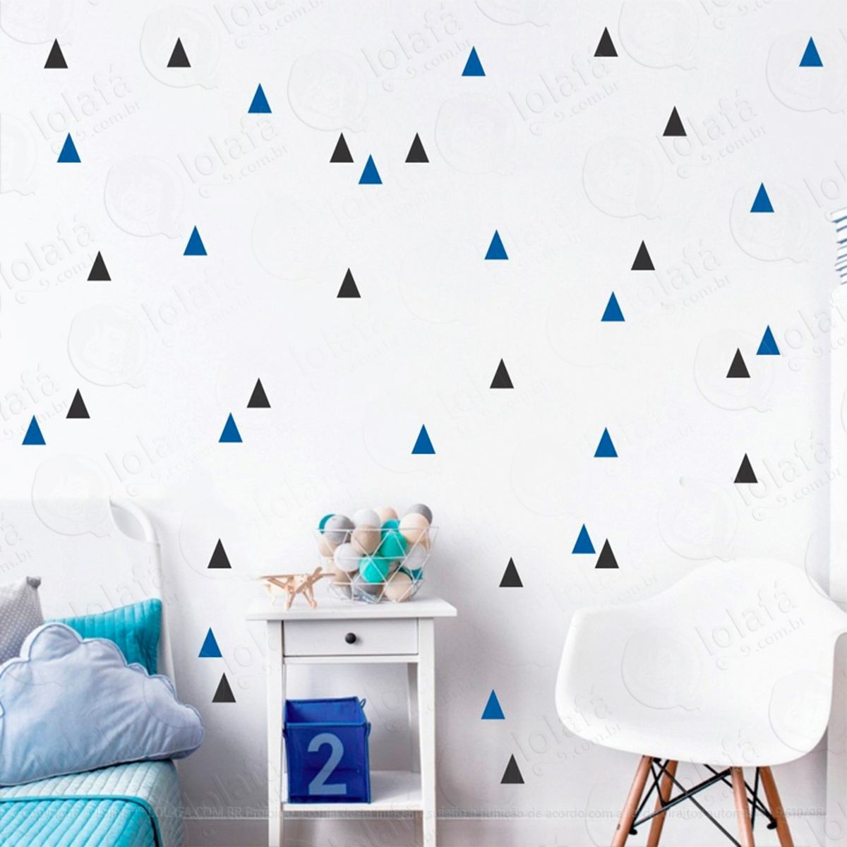Adesivos Triângulos 160 Peças Adesivos para Quarto de Bebê Infantil Mod:114