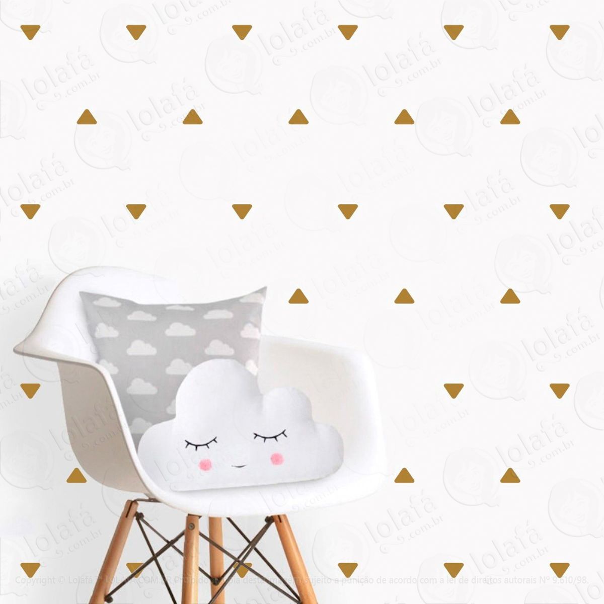 Adesivos Triângulos 216 Peças Adesivos para Quarto de Bebê Infantil Mod:219
