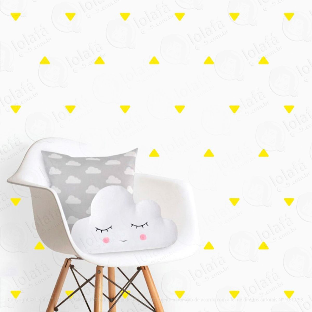 Adesivos Triângulos 216 Peças Adesivos para Quarto de Bebê Infantil Mod:220