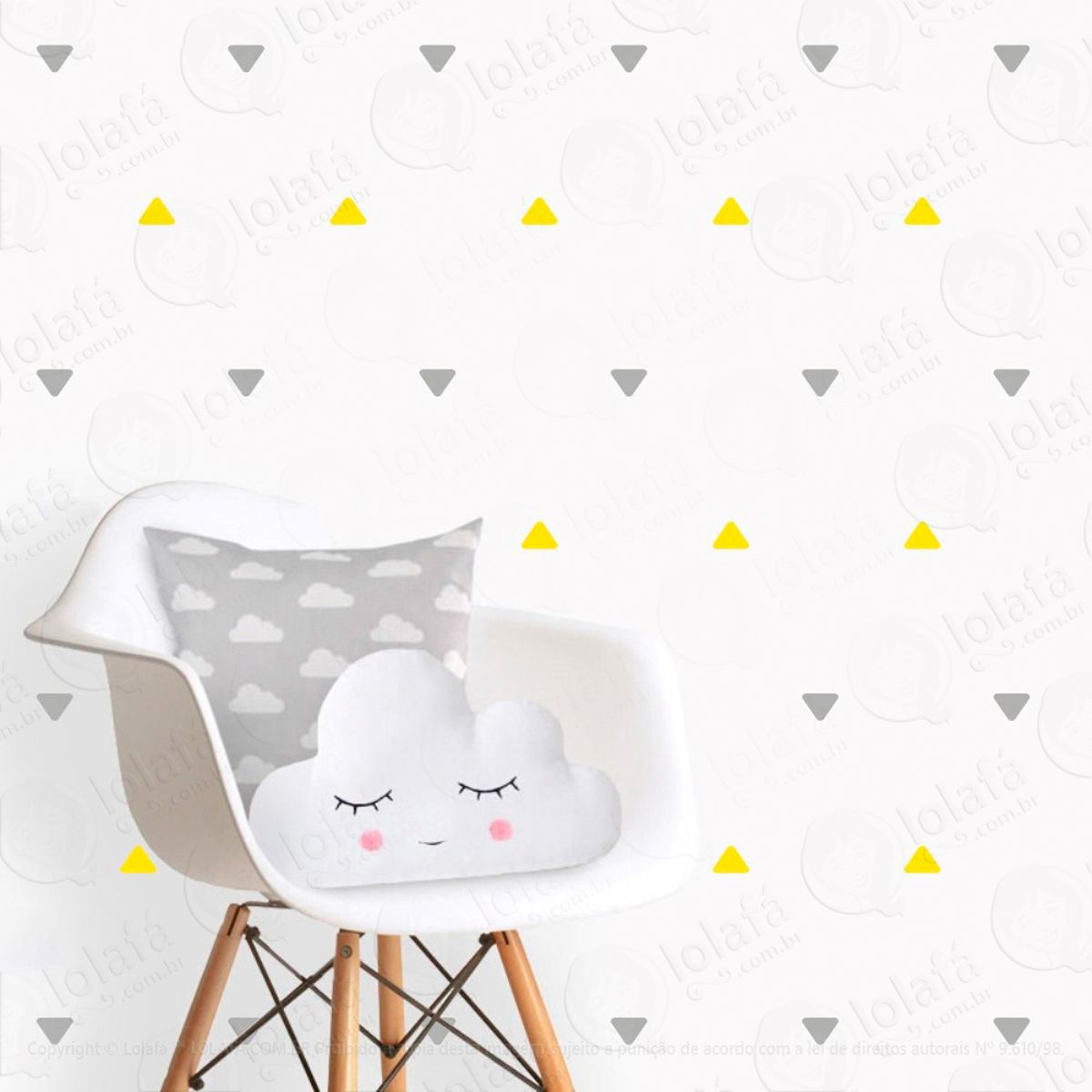 Adesivos Triângulos 216 Peças Adesivos para Quarto de Bebê Infantil Mod:221