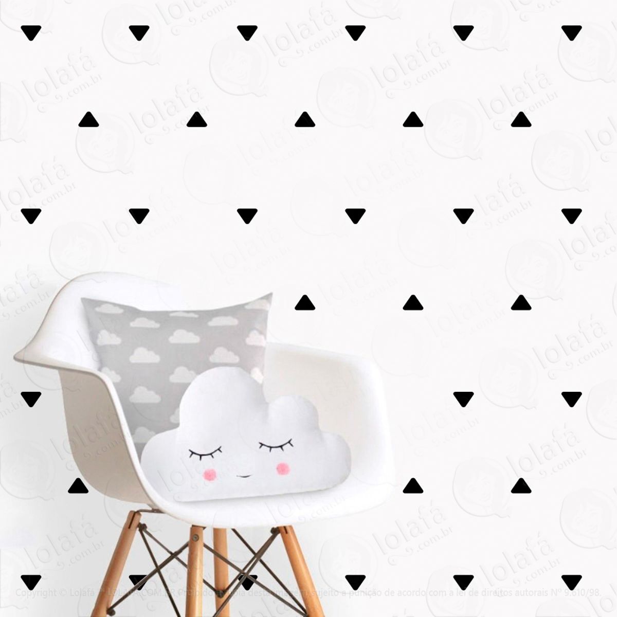 Adesivos Triângulos 216 Peças Adesivos para Quarto de Bebê Infantil Mod:222