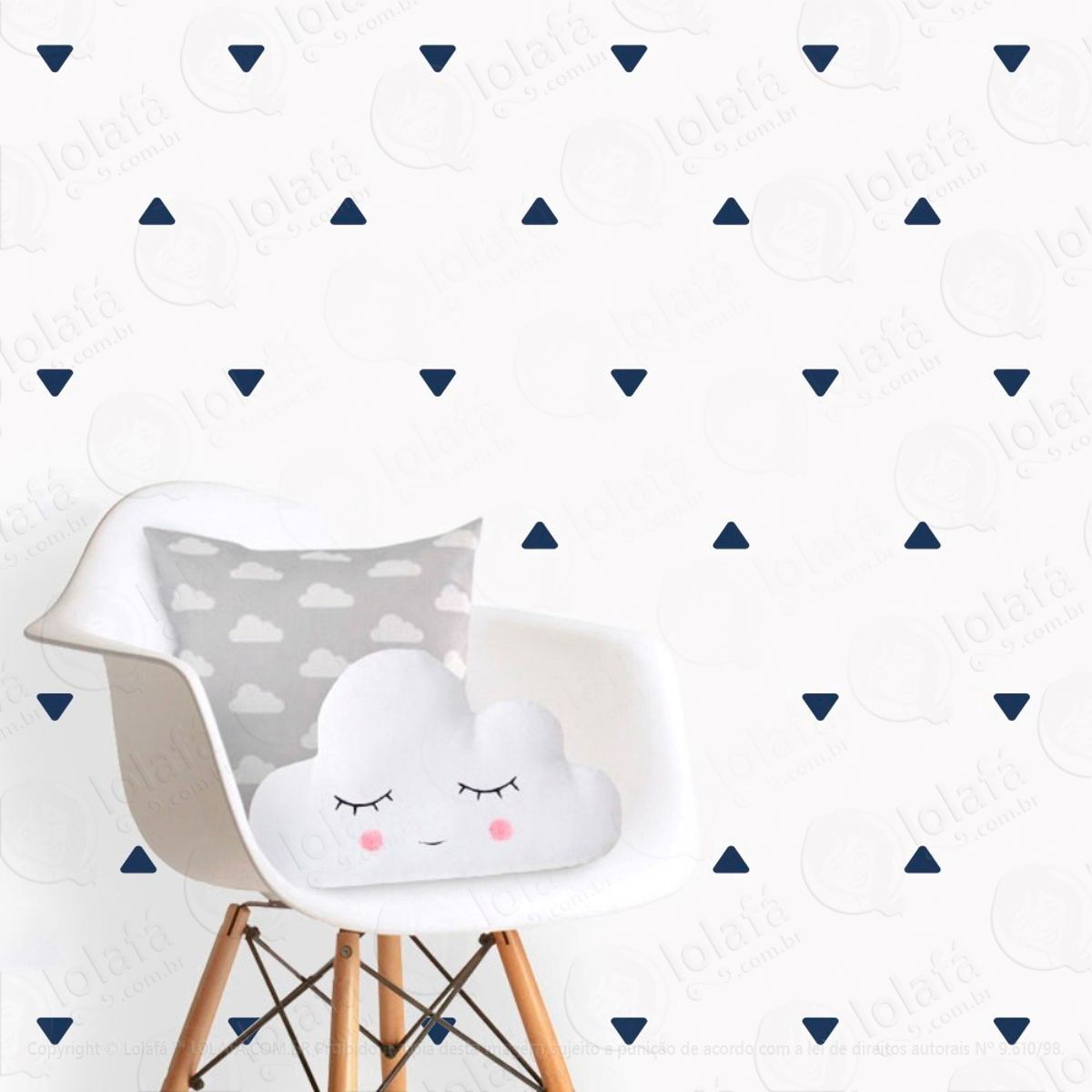 Adesivos Triângulos 216 Peças Adesivos para Quarto de Bebê Infantil Mod:224