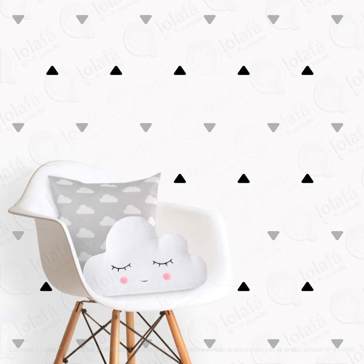 Adesivos Triângulos 216 Peças Adesivos para Quarto de Bebê Infantil Mod:228