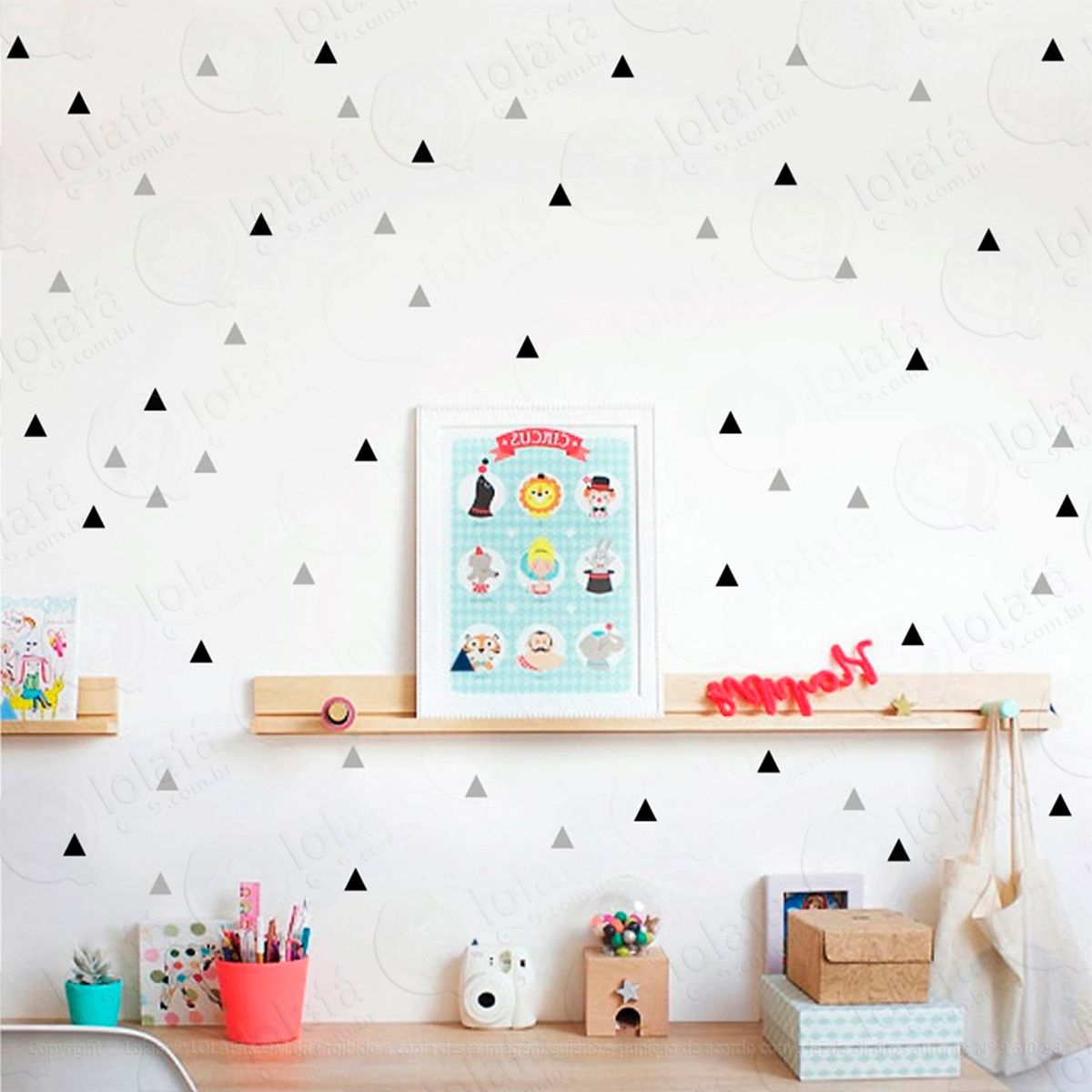 Adesivos Triângulos 180 Peças Adesivos para Quarto de Bebê Infantil Mod:255