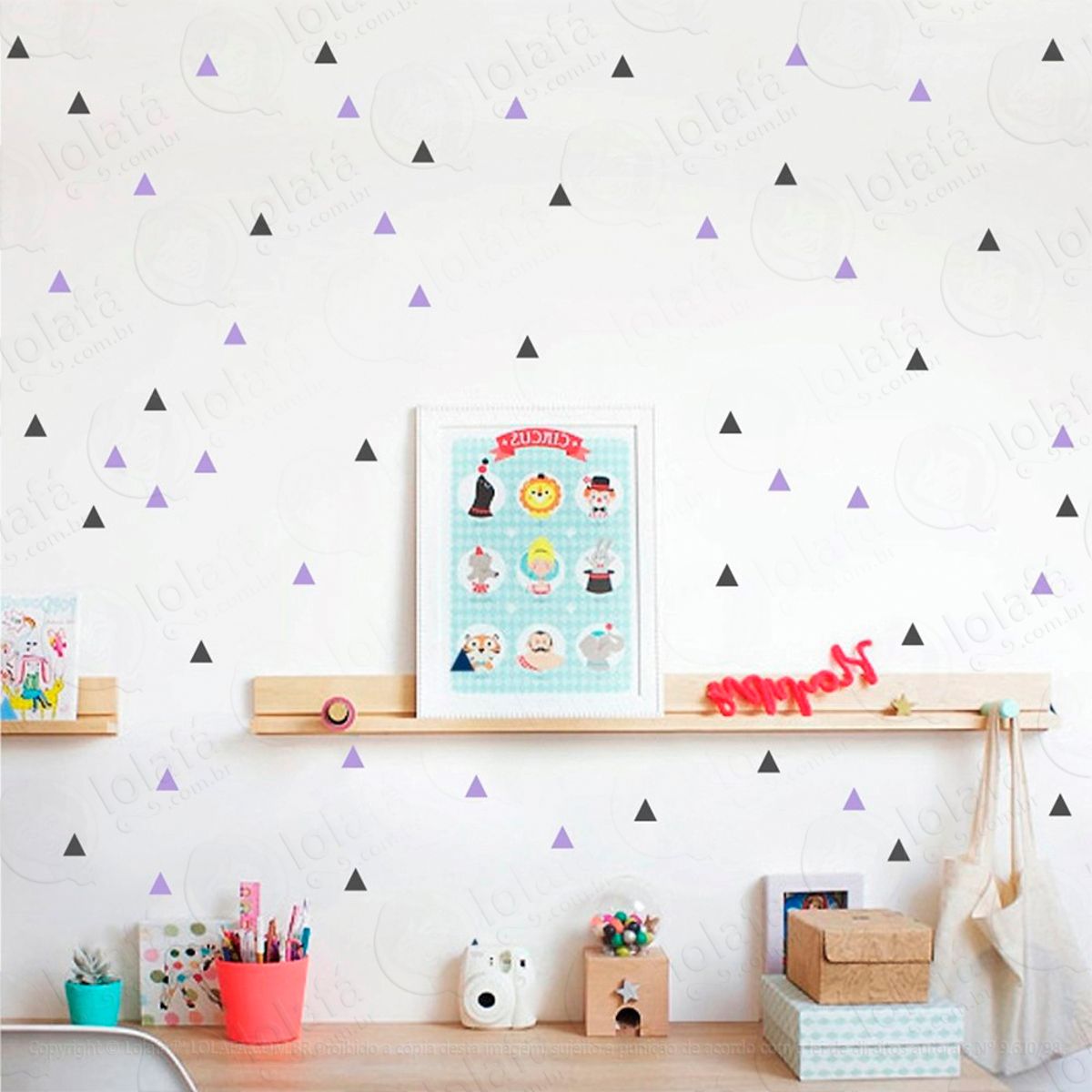 Adesivos Triângulos 180 Peças Adesivos para Quarto de Bebê Infantil Mod:256