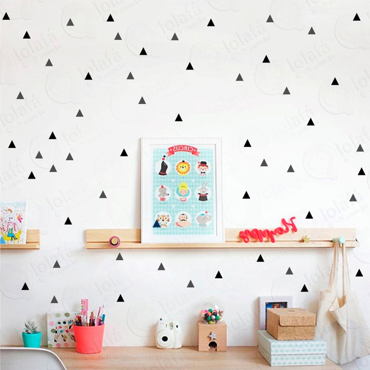 Adesivos Triângulos 180 Peças Adesivos para Quarto de Bebê Infantil Mod:258